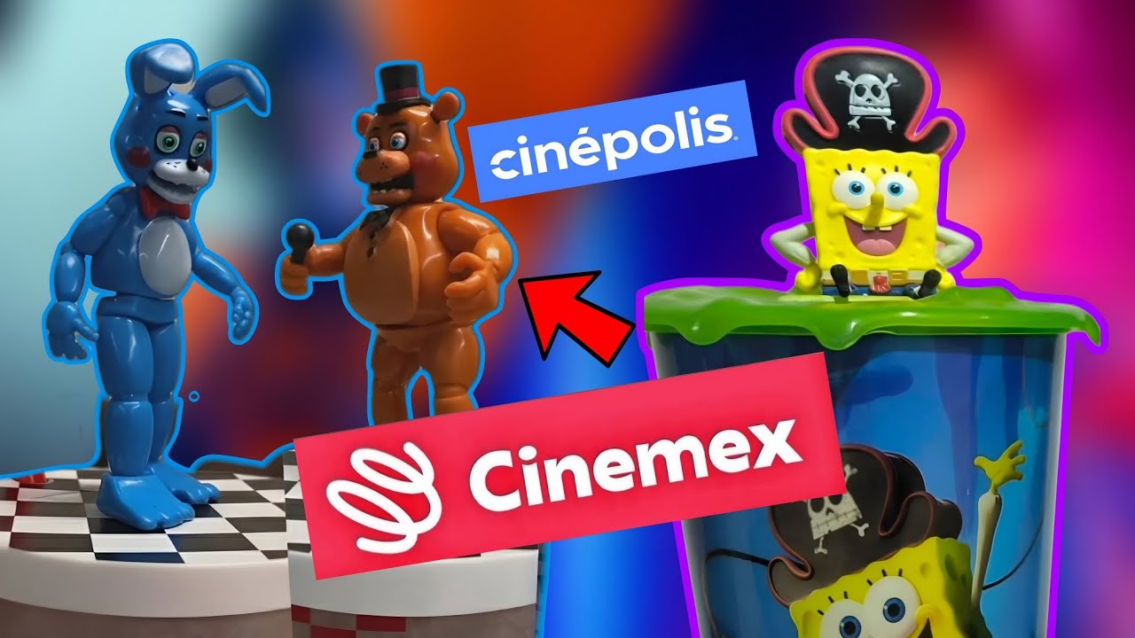 Coleccionables FNAF de CINEMEX y CIN&Eacute;POLIS! Palomeras BOB ESPONJA! 