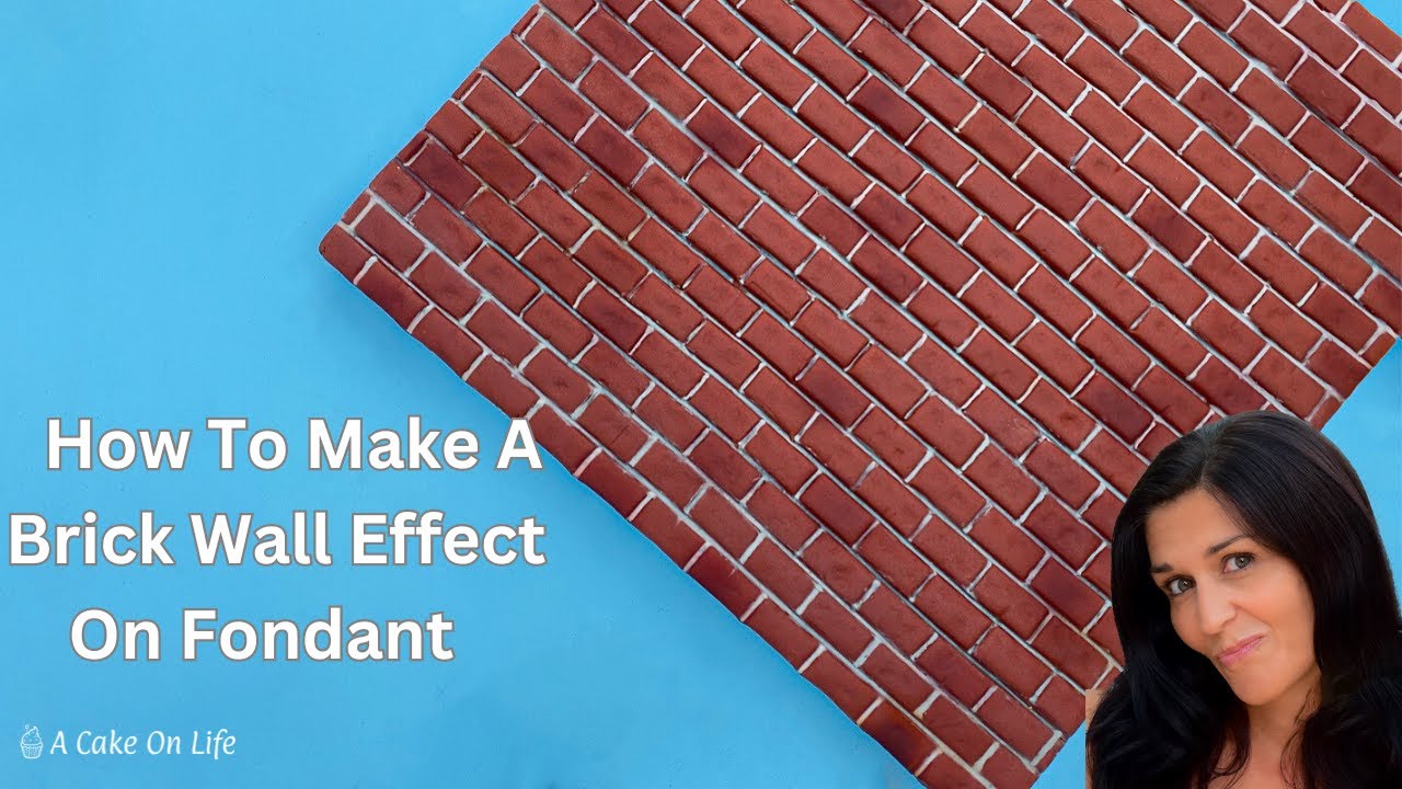 How To Make A Fondant Brick Wall/ Brick Wall Effect Cake Decorating
