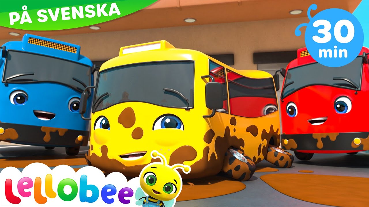 🧽 Biltv&auml;tt s&aring;ng 🧽 | 30 minuter av Lellobee Svenska | Barns&aring;nger | Inl&auml;rningsvideor f&ouml;r barn