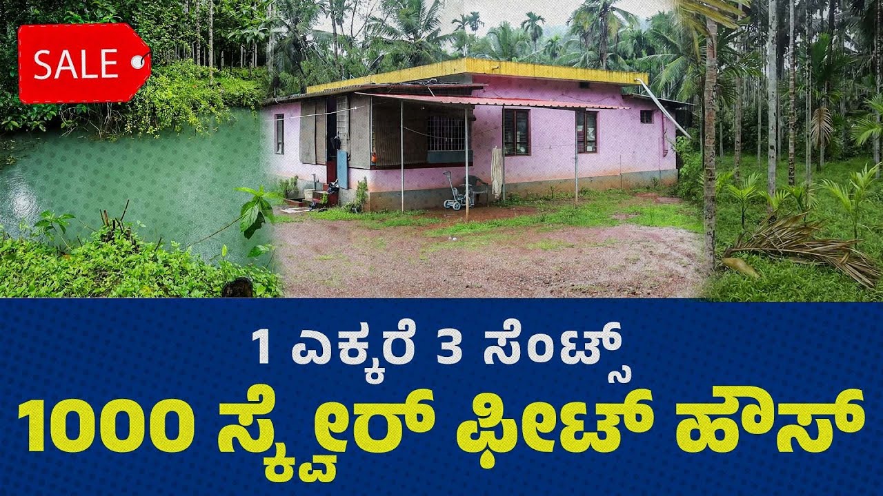 1 ಎಕ್ಕರೆ 3 ಸೆಂಟ್ಸ್  1000 square feet House For Sale