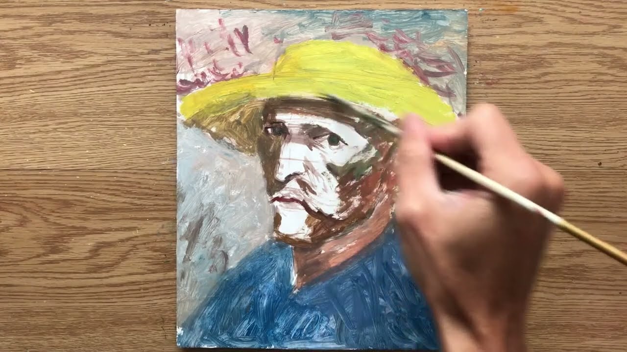 How to Paint Like Vincent van Gogh | Self Portrait | Acrylic