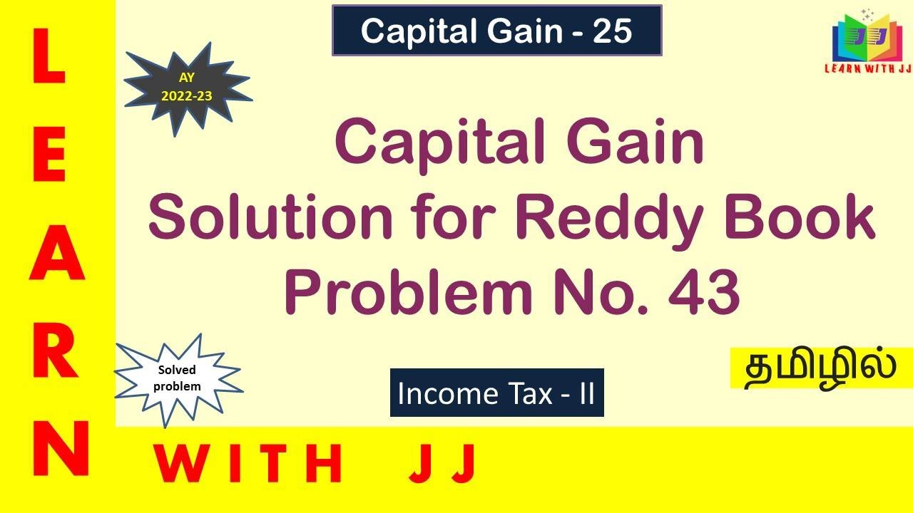 #incometax || #capitalgain || Part 25 in Tamil || Assessment year 2022-23 || #incometaxb.com3rdyear