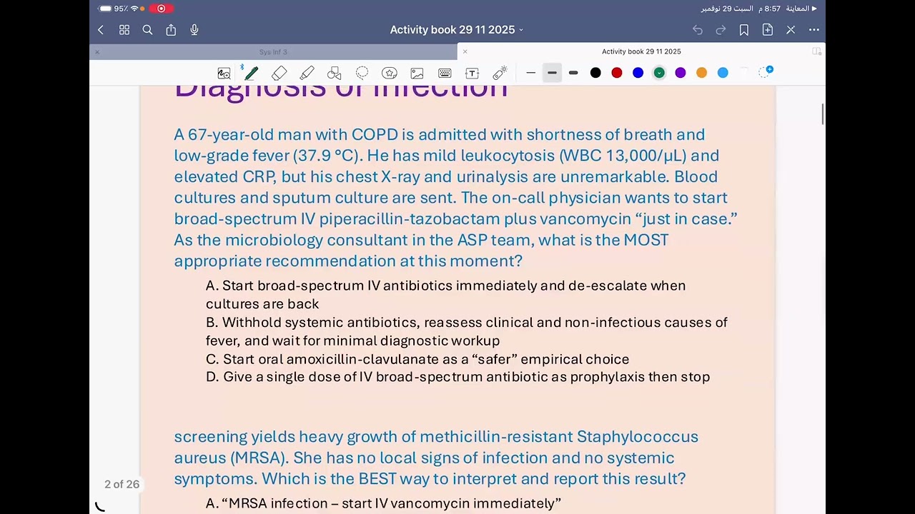 70 Diagnosis of infection WS