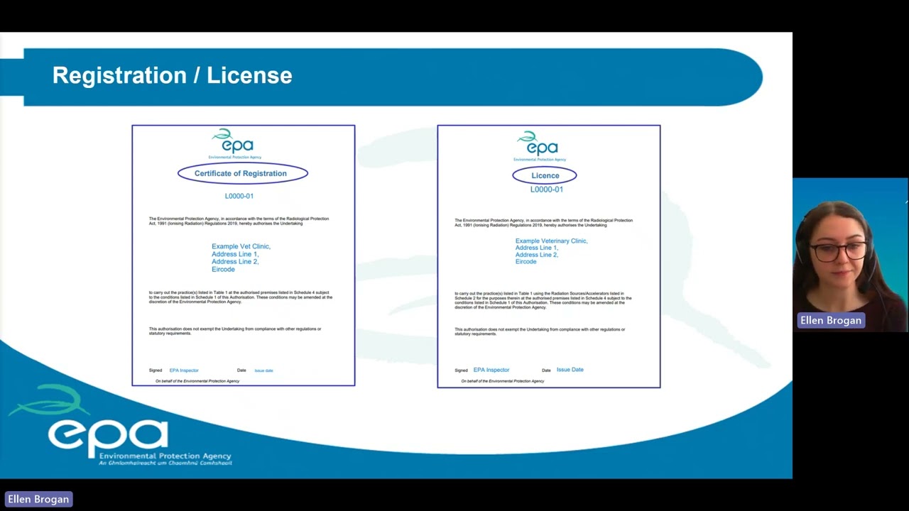 EPA Webinar 2: Ionising Radiation Regulations for Vet Sector