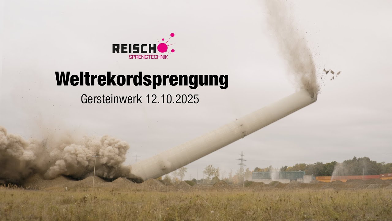 Weltrekord Sprengung - Kaminsprengung - Gersteinwerk