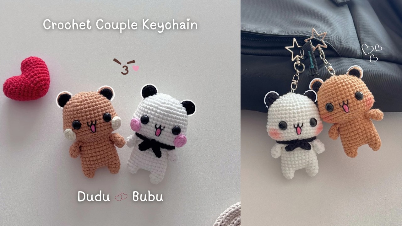 How to Crochet Dudu & Bubu 🐻🐻‍❄️ | Super Cute Couple keychain! 💕