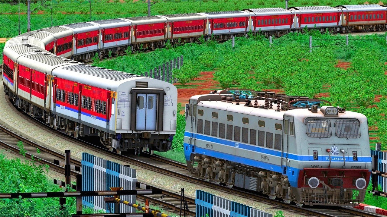 МАНЕВРЫ ЭЛЕКТРОВОЗА WAP4 С ПОЕЗДОМ LHB RAJDHANI EXPRESS | НЕРАВНАЯ ЖЕЛЕЗНАЯ ДОРОГА | Train Simula...