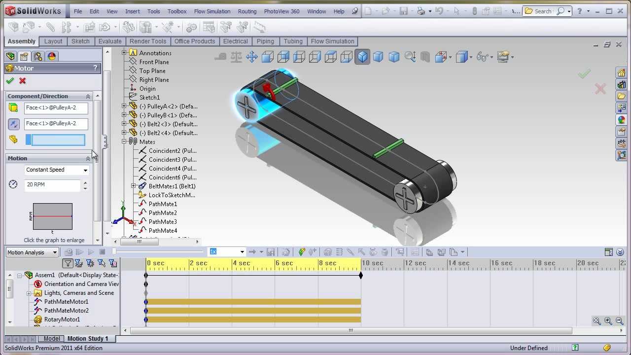 SolidWorks : Belt Movement With Path Mate