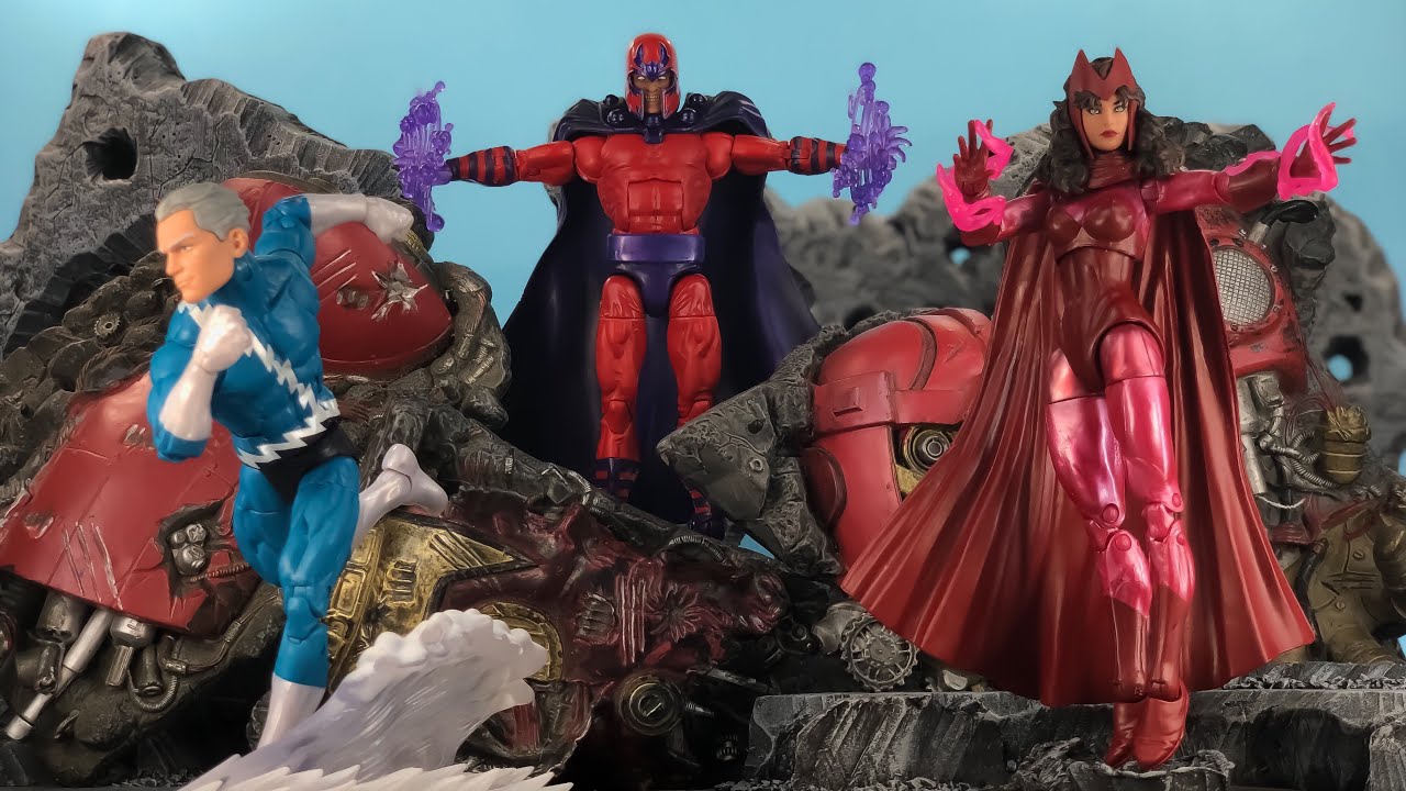 MARVEL LEGENDS X-MEN FAMILY MATTERS 3 PACK MAGNETO QUICKSILVER SCARLET WITCH ACTION FIGURE REVIEW