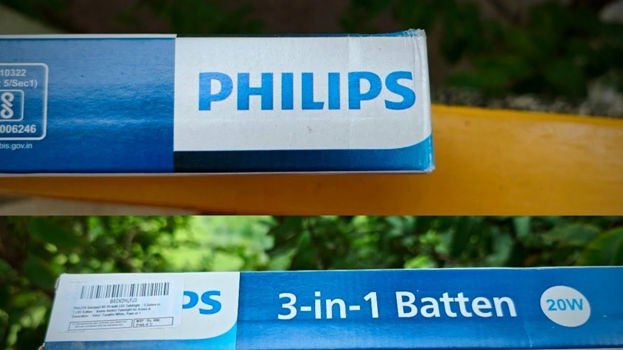 PHILIPS Compact 4ft 20-watt LED 3 Colors in 1LED Batten Tubelight unboxing & full review video 