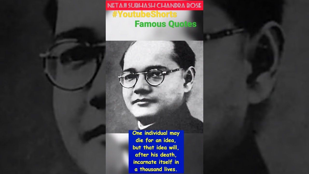 one individual may die... ~ Netaji Subhash Chandra Bose| #netaji |#quotes #youtubeshorts