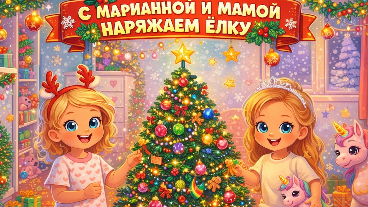 ✨ Наша волшебная ёлка! ✨ С мамой и Марианной украшаем к Новому году! 🎄