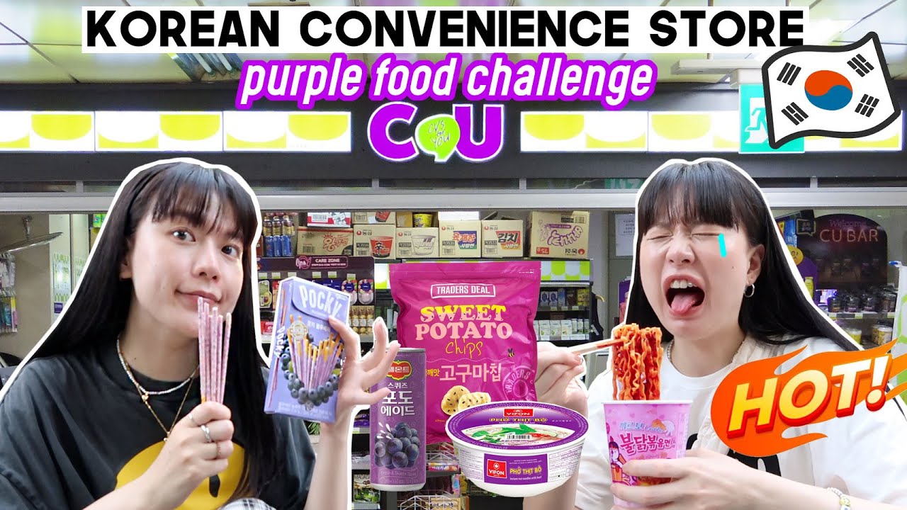 Eating Only Purple Food at Korean Convenience Store for 24hrs (I&rsquo;m so OVER it) | Q2HAN