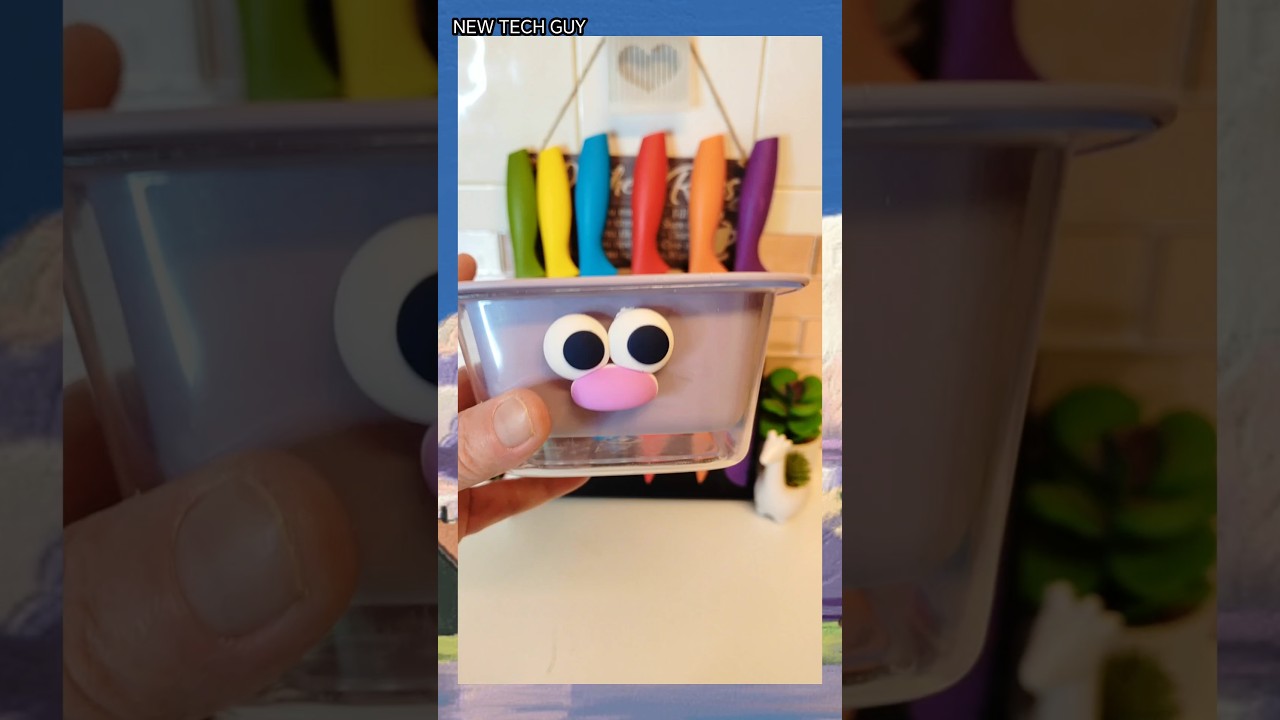 Mini bowl and sieve with fun eyes #kitchen