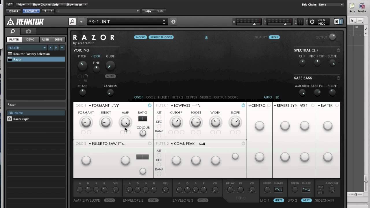 How to use Native Instrument's Razor and create a Cenob1te style bass