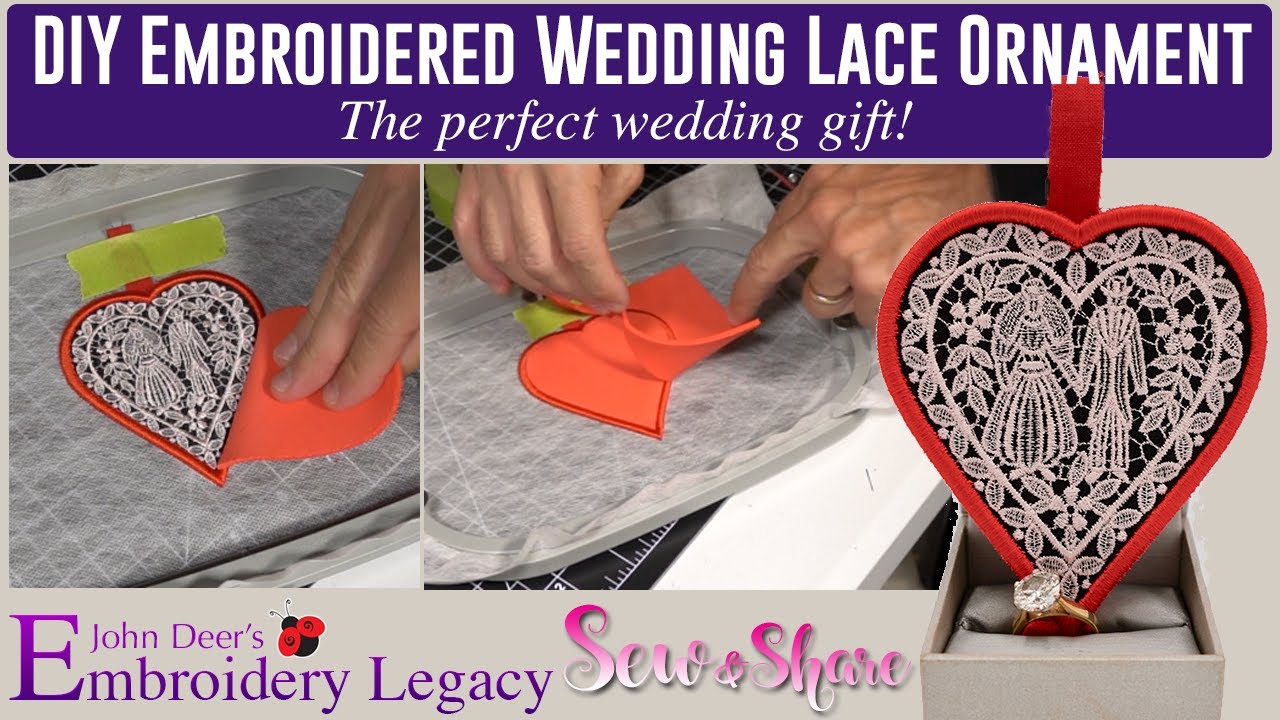 DIY Embroidered Lace Wedding Gift - Sew & Share DIY Machine Emboridery Project