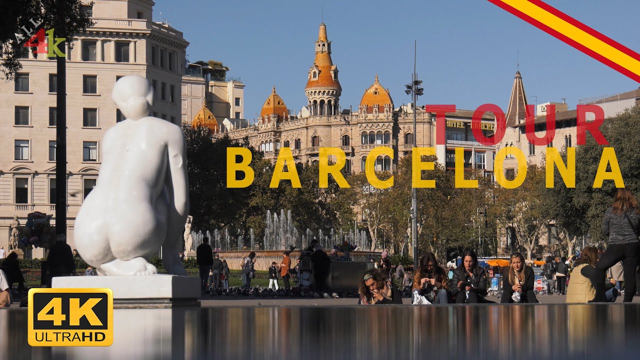 Barcelona , Spain (Espa&ntilde;a) 🇪🇸 4K WALKING and  DRIVING  TOUR { full ultra hd