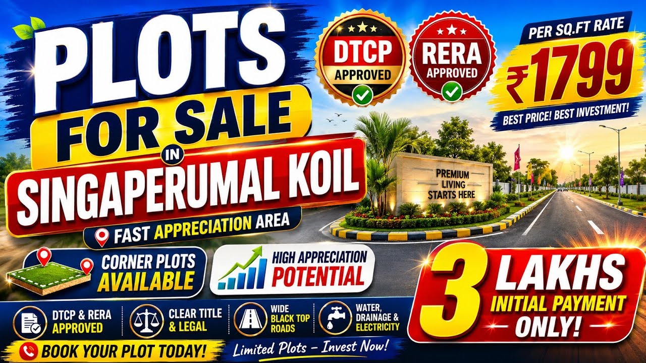 Affordable plots for sale in Singaperumal Koil | Land for sale in Singaperumal Koil