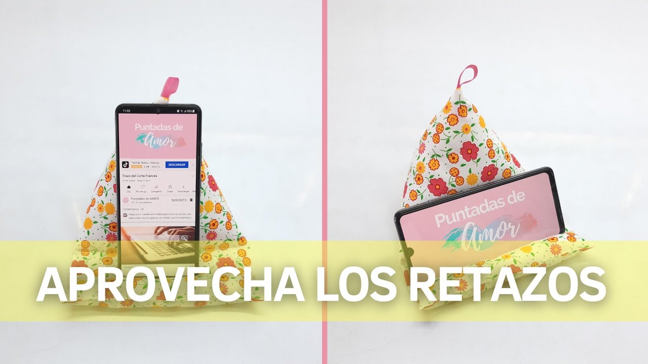 Almohada para celular que puedes hacer con retazos de tela