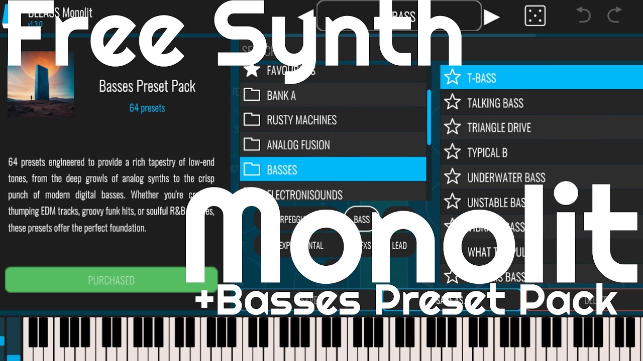 Free Synth - Monolit by BLEASS + Basses Preset Pack (No Talking)