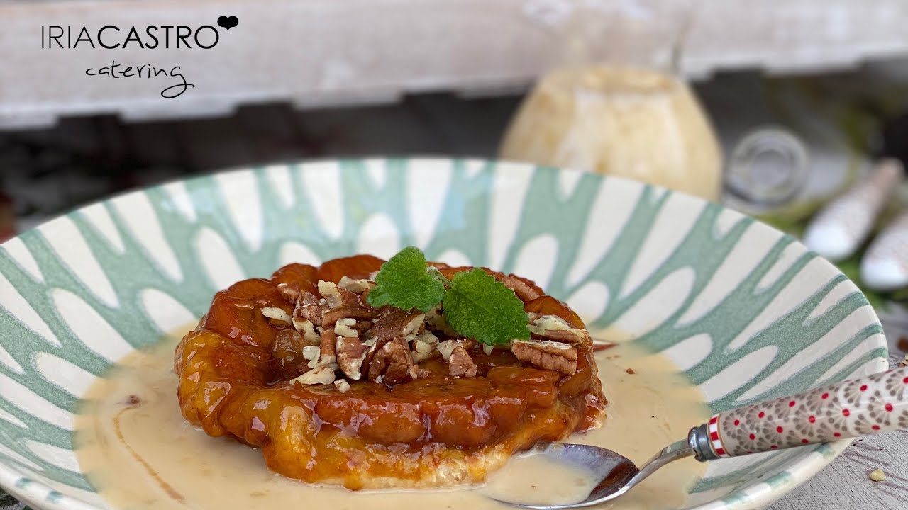 Receta de tatin de plátano con salsa de toffee - Iria Castro