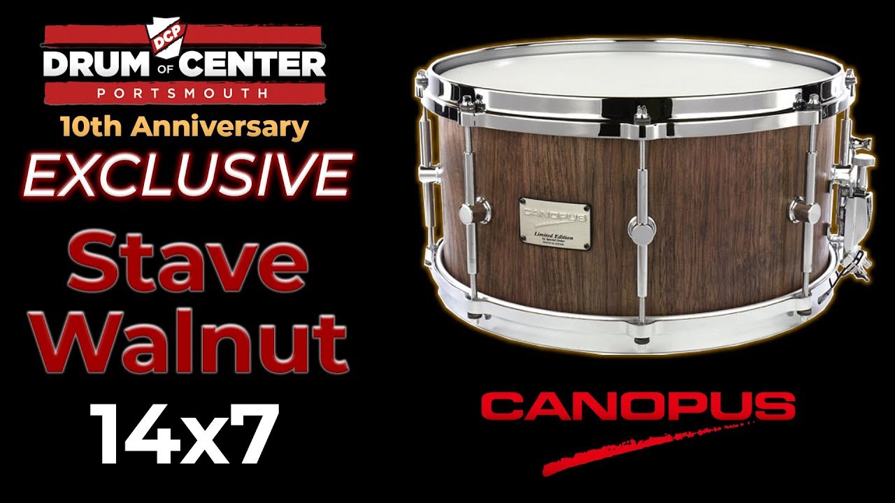 Canopus Limited Edition Stave Walnut Snare Drum 14x7