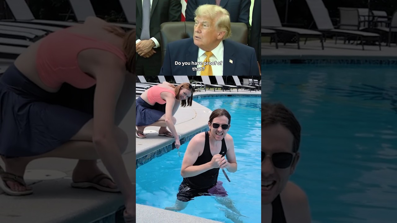 Вандализм в зеркальном пруду &mdash; по версии Трампа #политическийюмор #зеркальныйпруд