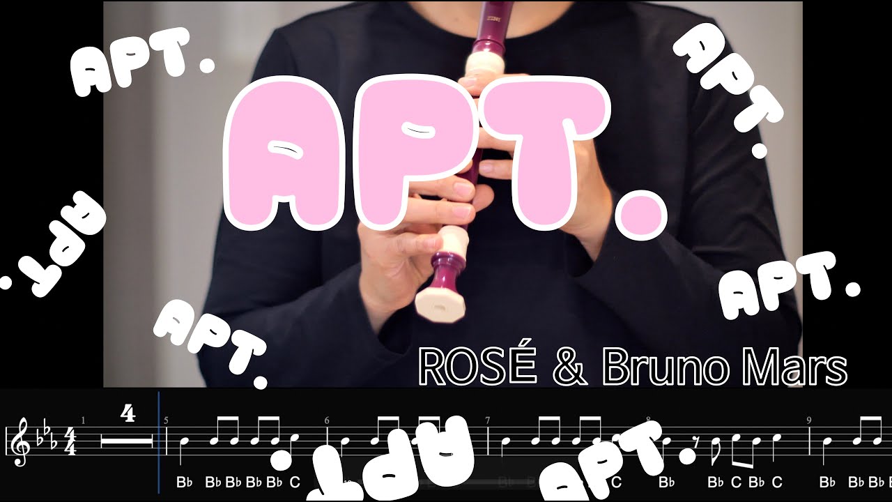 ROSÉ & Bruno Mars - APT. 아파트 | 리코더 연주 악보 | Recorder cover music sheet