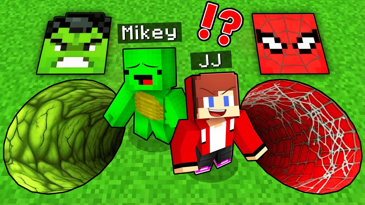 JJ Spider-Man VS Mikey Hulk: Choose The Right Hole in Minecraft - Maizen