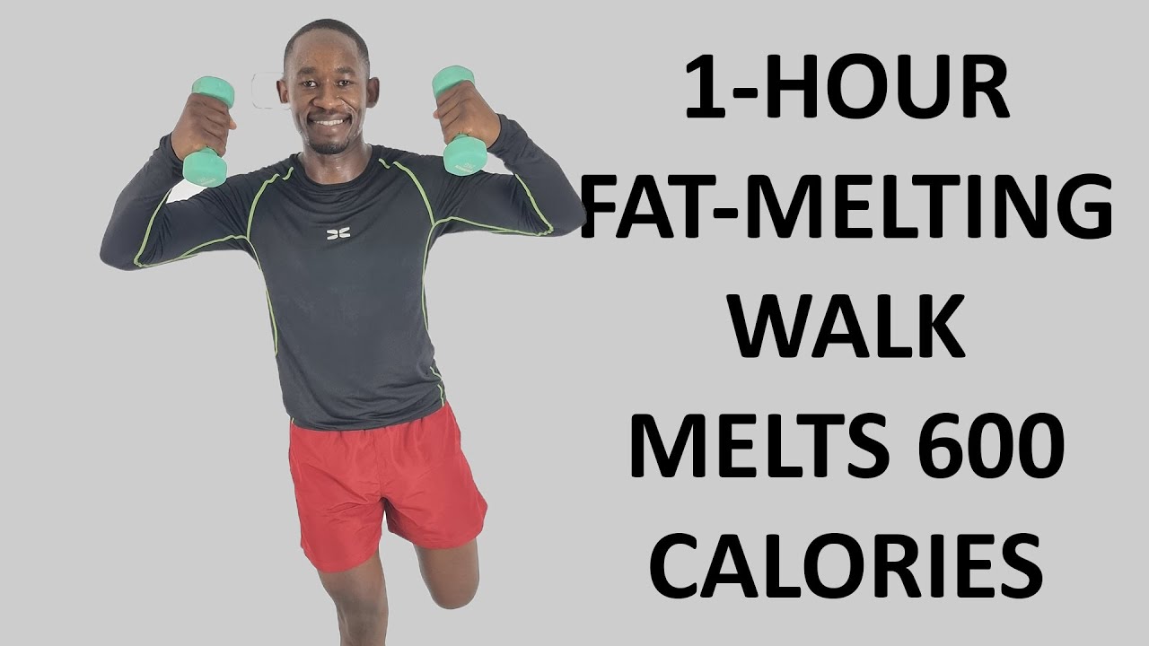 1-Hour FAT MELTING Walk at Home Workout with Weights🔥600 Calories🔥