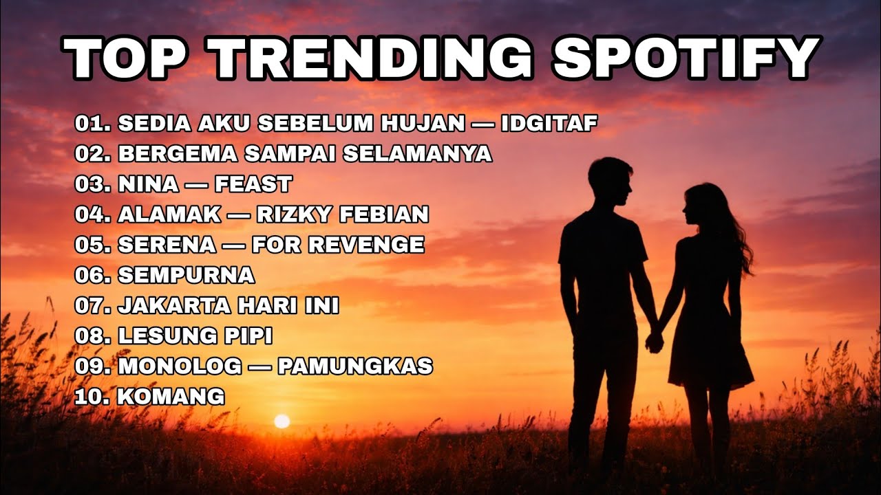 TOP TRENDING SPOTIFY INDONESIA 2025 || IDGITAF - SEDIA AKU SEBELUM HUJAN || TANPA IKLAN