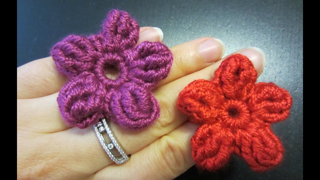 Blume häkeln - einfach und schnell - 5 Blätter - auch als 3D Blume möglich