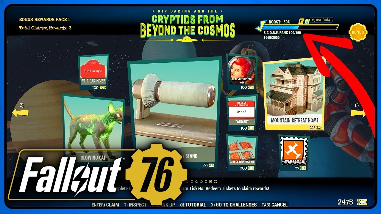 In Game Review All Rewards Season 24 Cryptids From Beyond The Cosmos | Fallout 76