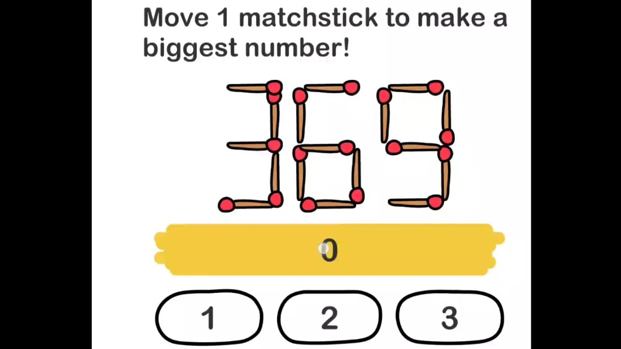 brainout 🧠। Level 38। Move a matchstick to make a biggest number! @Raratewa.