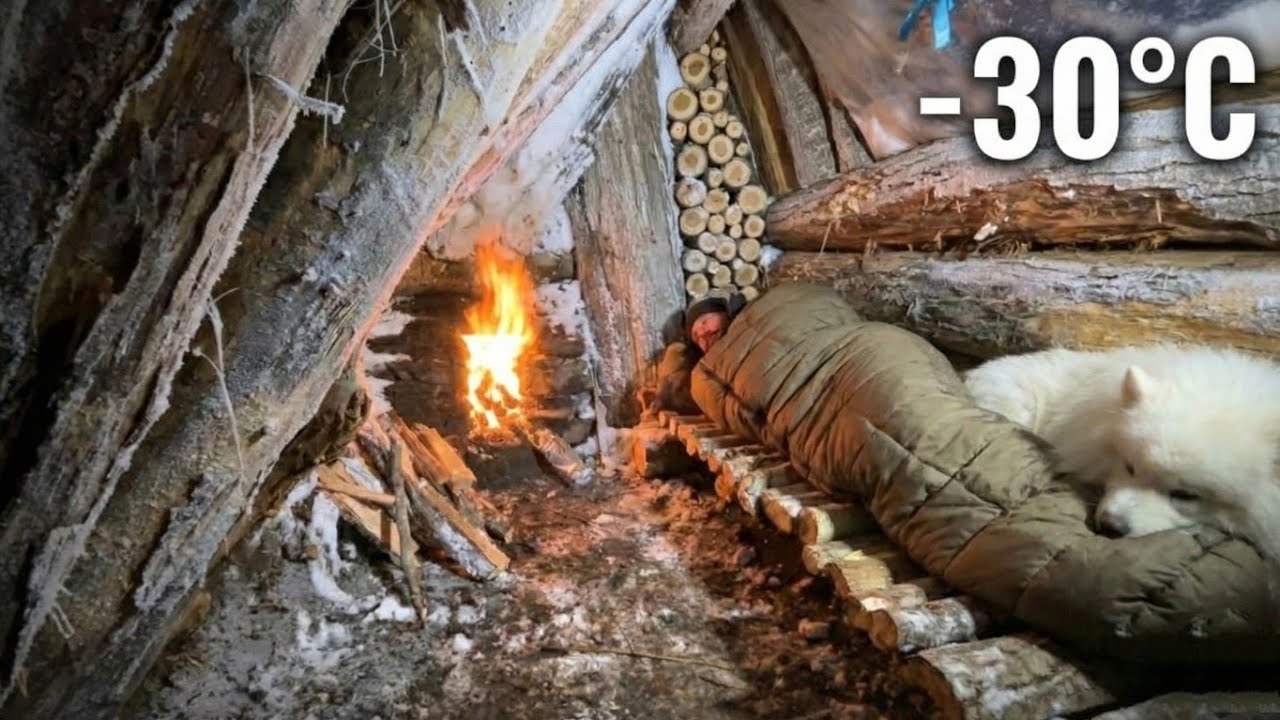 Alone at -30°C: Overnight in a Frozen Cabin! 🥶