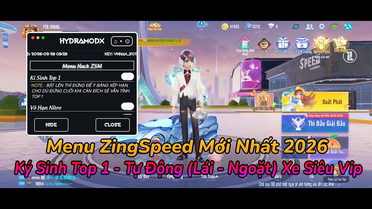 [ ZingSpeed Mobile #1 ]  MENU HACK ZINGSPEED MỚI NHẤT - SI&Ecirc;U K&Yacute; SINH TOP 1 | VinaGames