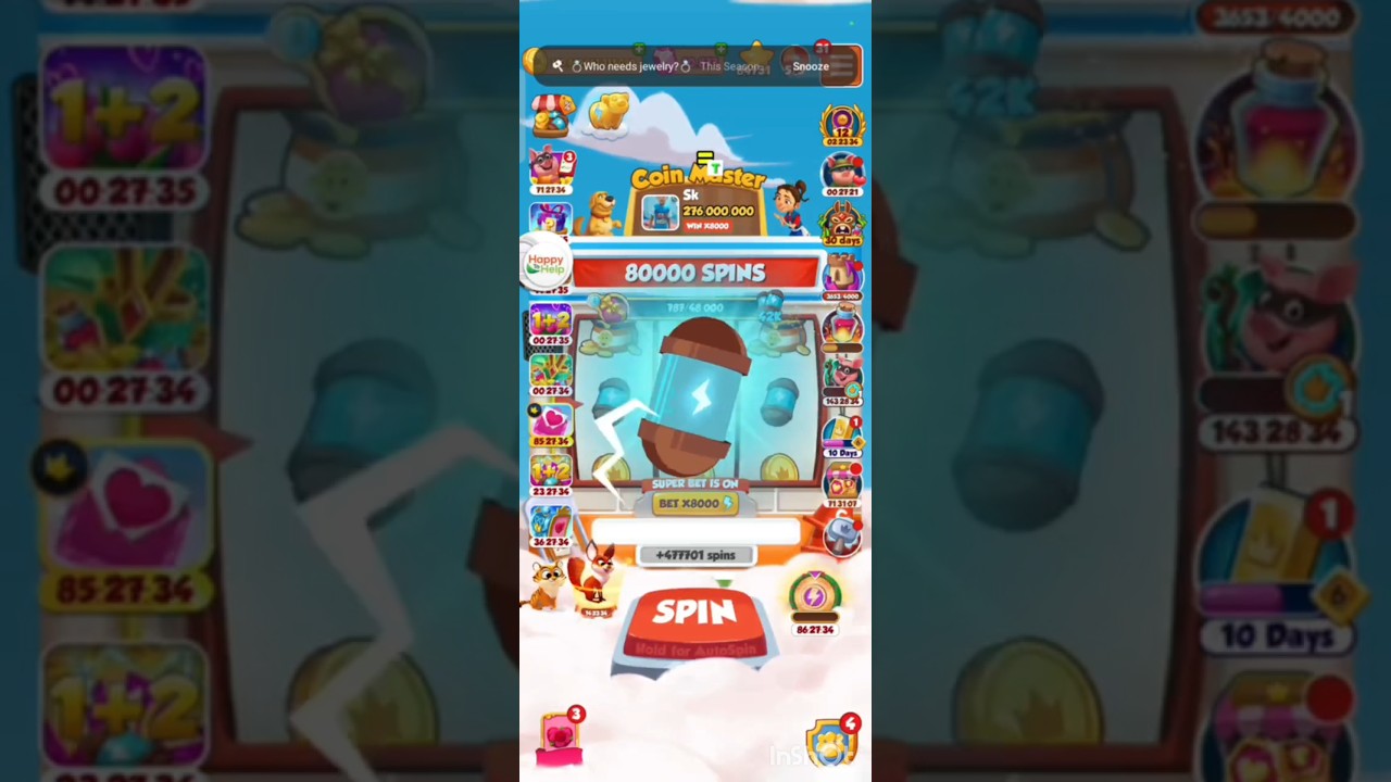 CoinMaster New event *8000 bet Spins 😍 #coinmaster #rewards
