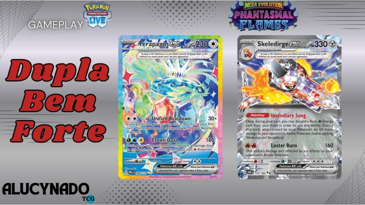 Pokemon TCG Live | Gameplay - Terapagos EX tem ótima sinergia com Skeledirge EX Tera