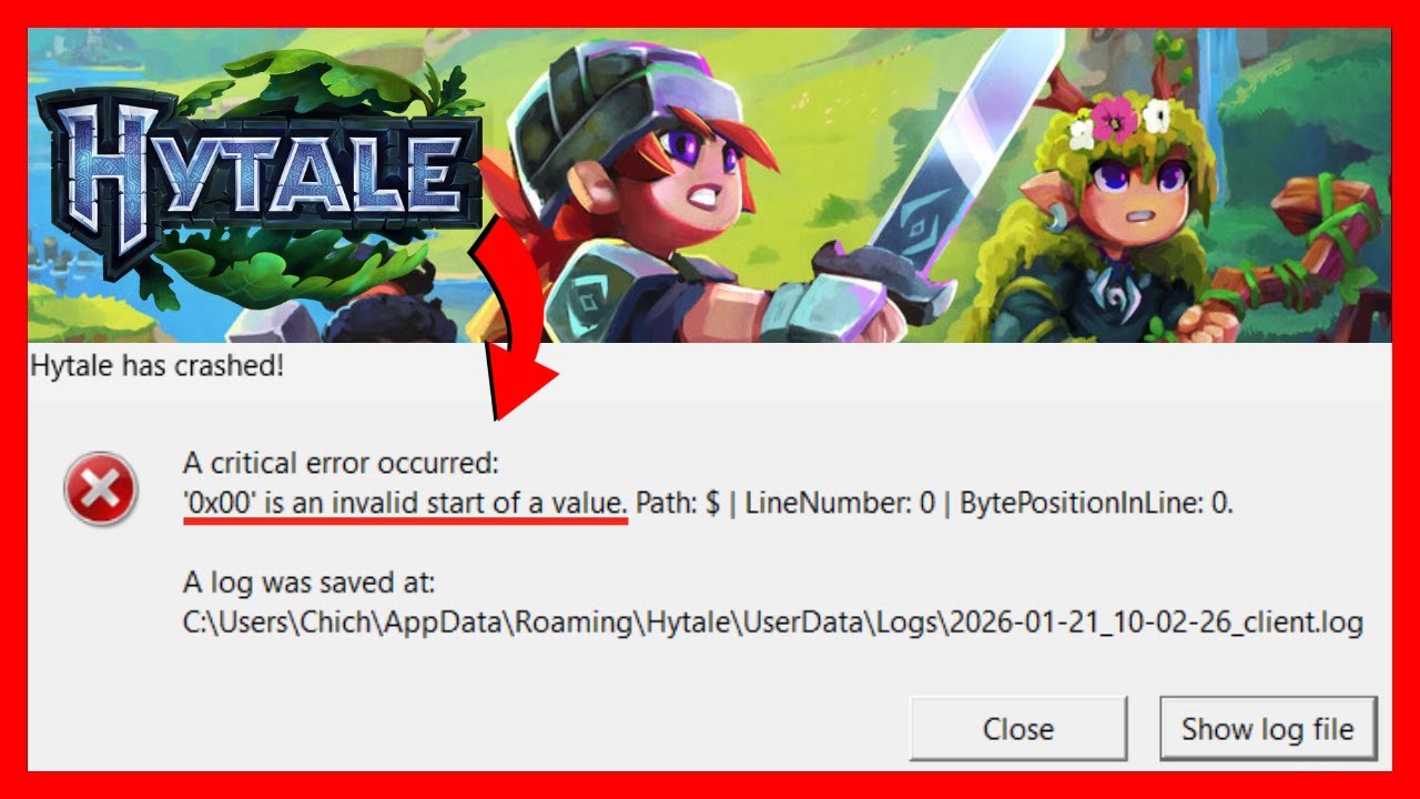 Как исправить ошибку Hytale 0x00, которая является недопустимым началом значения