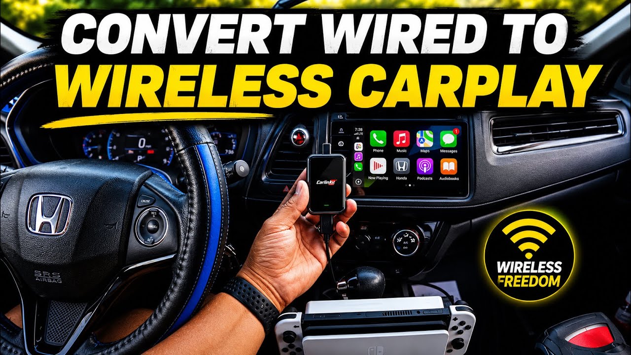 How To Convert Wired to Wireless CarPlay HDMI Input Car YouTube  Netflix TV  Adapter #lamtto