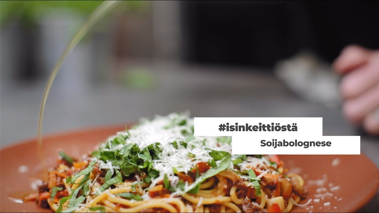 Soijabolognese - helppo resepti - video - #isinkeittiöstä