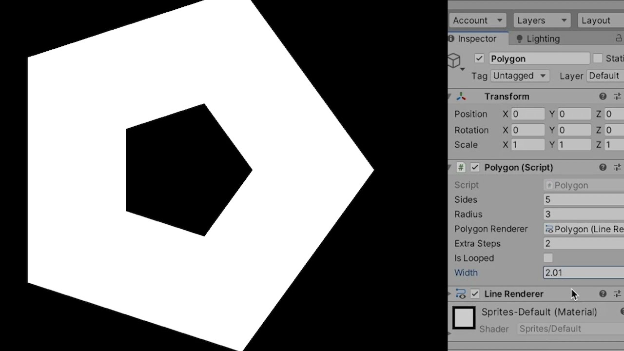How to draw any regular polygon in Unity with Line Renderer
