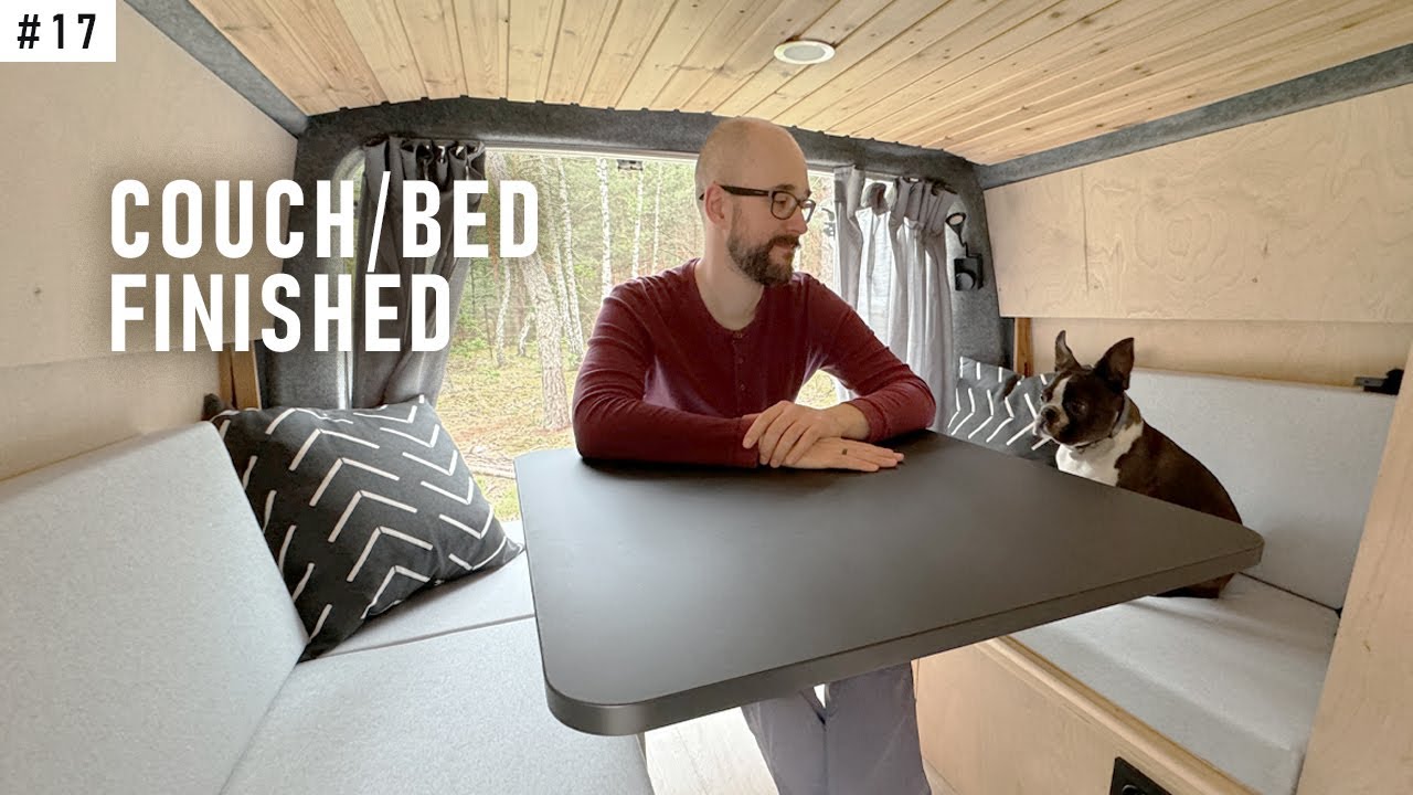 Finishing our BED and COUCH  - Renault Master Van Conversion DIY #17