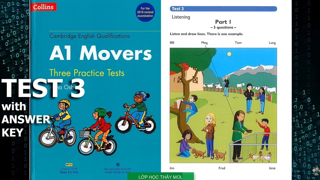 Movers COLLINS Three Practice Tests - Listening Test 3 | Lớp Học Thầy Mol