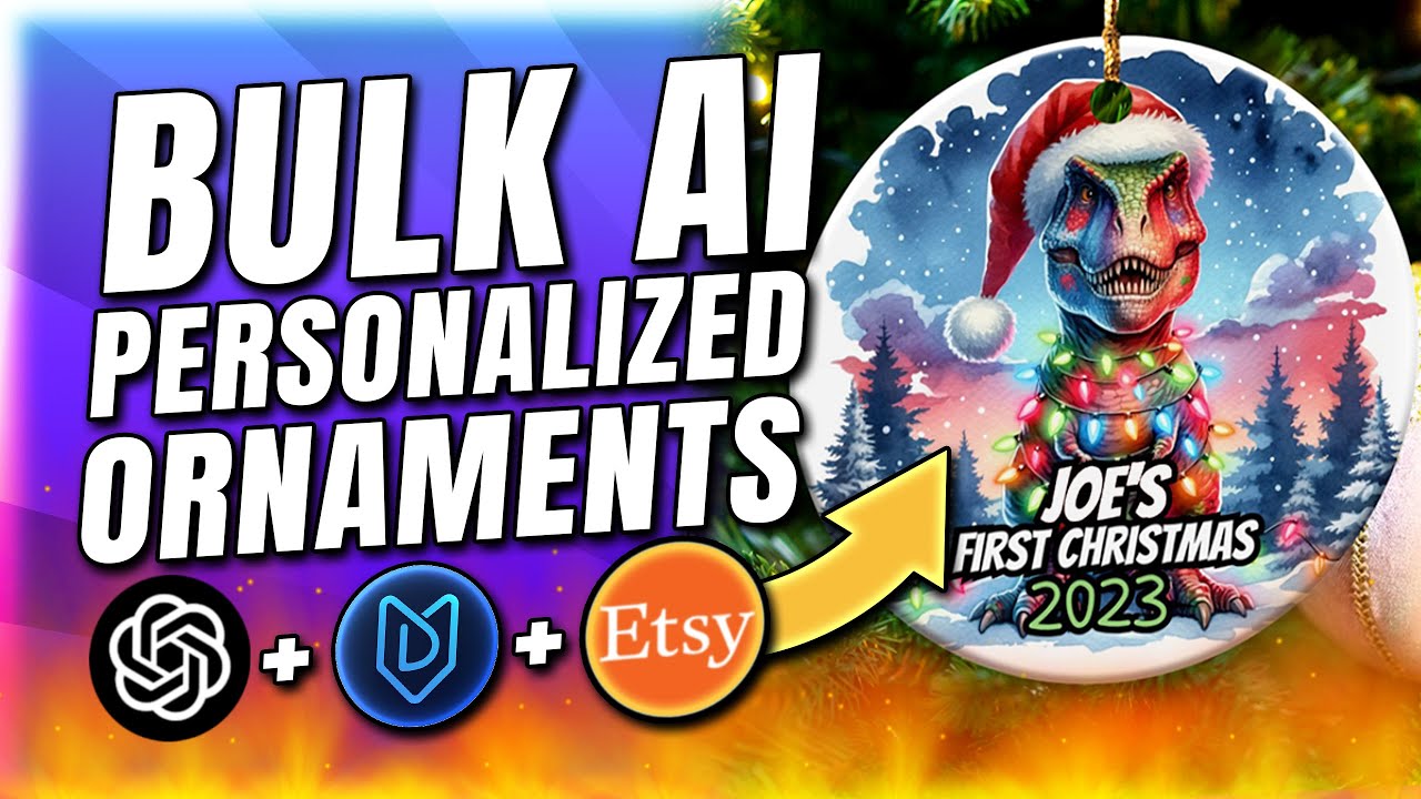 🤑Dall-E 3: Personalized Ai Ornaments Etsy Tutorial using MyDesigns (Print on Demand)