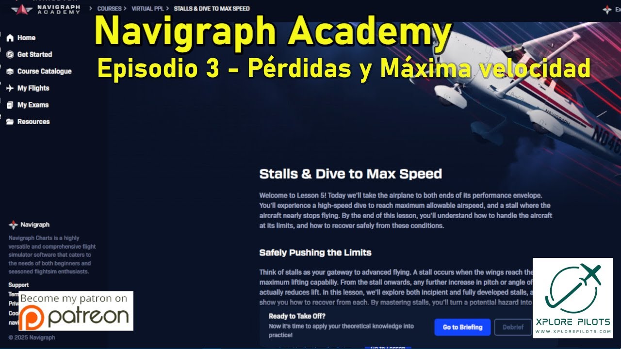 Varios | Navigraph Academy - Virtual PPL - Episodio 3 - Pérdidas y Máxima velocidad