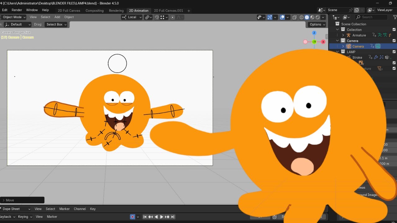 How To Make LAMPUT Cartoon In Blender 4.5 Grease Pencil