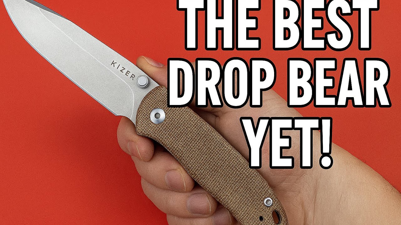 Kizer Drop Bear 2 Button Activated Liner Lock