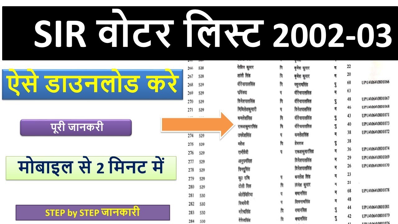 Voter List 2002&ndash;03 Name Search | Step-by-Step Guide
