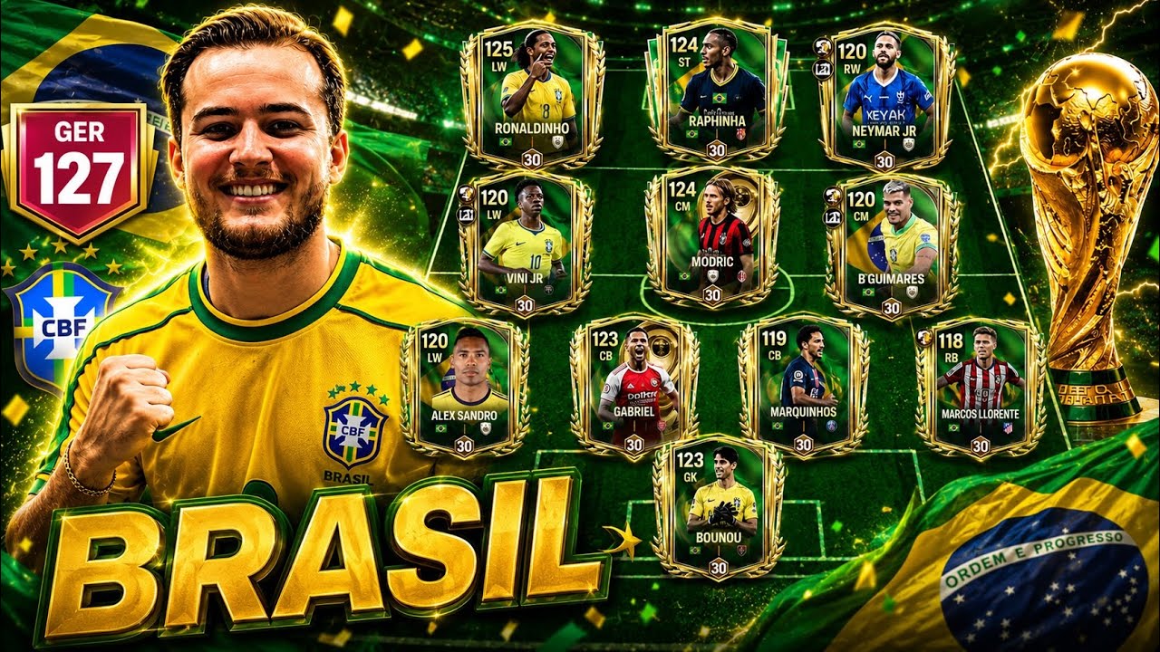 BRASIL NA COPA - MONTEI A SELE&Ccedil;&Atilde;O DO HEXA no FC MOBILE